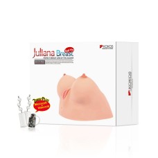 JULIANA BREAST, мастурбатор с вибрацией Грудь-вагина KOKOS, c вибрацией, длина 16.00см, диаметр 20.00см