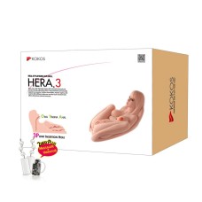 HERA.03 Мастурбатор женское тело 3D, три отверстия с вибрацией ротацией KOKOS, c вибрацией, длина 35.00см, диаметр 0.00см