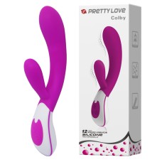 Вибромассажер G-spot с клиторальной стимуляцией перезаряжаемый Pretty Love, c вибрацией, длина 21.50см, диаметр 3.40см
