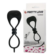 Двойное вибролассо с клиторальной щеточкой Locker Pretty Love, c вибрацией, длина 13.60см, диаметр 5.00см