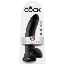 Фаллоимитатор на присоске черный King Cock 9 Cock with Balls Pipedream, длина 22.90см, диаметр 5.10см