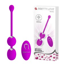 Baile Pretty Love Willie Вагинальные виброшарики на сцепке на пульте ДУ Pretty Love, c вибрацией, длина 20.50см, диаметр 3.40см