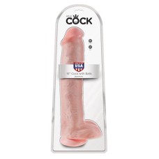 Фаллоимитатор-гигант на присоске телесный King Cock 15 Cock with Balls Flesh Pipedream, длина 41.00см, диаметр 7.60см