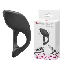 Перезаряжаемое эрекционное виброкольцо с клиторальным стимулятором PrettyLove Gemma Pretty Love, c вибрацией, длина 8.00см, диаметр 5.00см