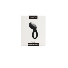 Tyler Черное эрекционное виброкольцо с круглым стимулятором SVAKOM, c вибрацией
