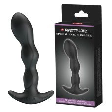 Анальный длинный вибромассажер - цепочка Baile PrettyLove Special Anal Massager Pretty Love, c вибрацией, длина 14.50см, диаметр 3.30см
