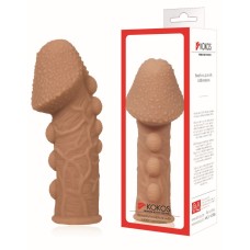 Насадка на фаллос, с пузыриками, венками и ребристостью, размер S,EXTREME SLEEVE ES.009-S KOKOS, длина 12.70см, диаметр 3.70см