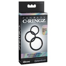 Набор эрекционных колец Fantasy C-Ringz Silicone 3-Ring Stamina Set Pipedream, длина 0.00см, диаметр 5.10см
