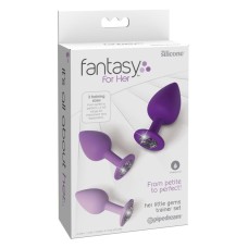 Набор анальных пробок со стразами Fantasy For Her Her Little Gems Trainer Set Pipedream, длина 0.00см, диаметр 0.00см