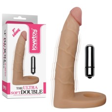 Вибронасадка на пенис The Ultra Soft Double-Vibrating DD Джага-Джага, c вибрацией, длина 17.00см, диаметр 2.20см