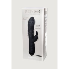 Twister Вибратор-ротатор с клиторальным стимулятором, черный Adrien Lastic , c вибрацией, длина 23.00см, диаметр 4.00см