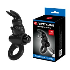 Exciting ring Эрекционное кольцо со стимулятором клитора в виде кролика Pretty Love, c вибрацией, длина 9.20см, диаметр 2.40см