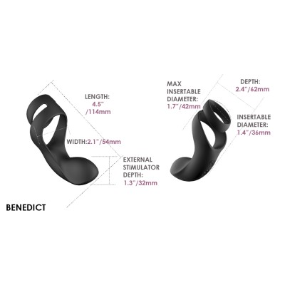 Benedict Вибростимулятор промежности с двойным кольцом SVAKOM, c вибрацией