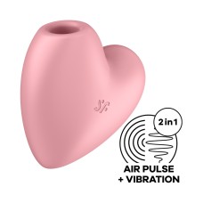 Cutie Heart pink двухсторонний вакуум-волновой вибростимулятор, розовый SATISFYER, c вибрацией, длина 0.00см, диаметр 0.00см