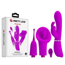 Thrill Kit Вибромассажёр с четырьмя насадками Pretty Love, c вибрацией, длина 0.00см, диаметр 0.00см