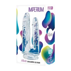 Фаллоимитатор двойной Imperium Jelly Dildo прозрачный Adrien Lastic , длина 14.00см, диаметр 4.30см