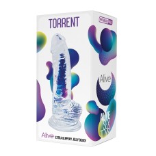 Фаллоимитатор на присоске Torrent Jelly Dildo прозрачный Adrien Lastic , длина 20.60см, диаметр 4.50см