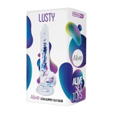 Фаллоимитатор на присоске Lusty Jelly Dildo прозрачный Adrien Lastic , длина 18.00см, диаметр 3.20см