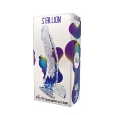 Фаллоимитатор на присоске Stallion Jelly Dildo прозрачный Adrien Lastic , длина 22.00см, диаметр 3.50см