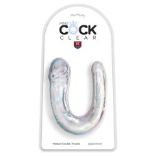 Двусторонний фаллоимитатор King Cock Clear, Medium Double Trouble Pipedream, длина 33.00см, диаметр 4.00см