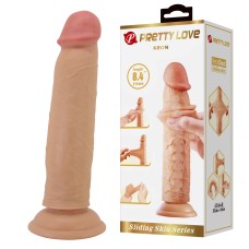 Фаллоимитатор с подвижной кожей, на присоске Pretty Love, длина 21.40см, диаметр 4.40см