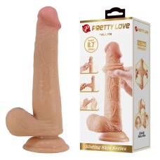 Фаллоимитатор с подвижной кожей, на присоске Pretty Love, длина 22.00см, диаметр 4.00см