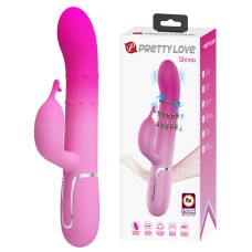 Вибромассажёр-кролик 4 в 1 Pretty Love, c вибрацией, длина 22.60см, диаметр 3.40см