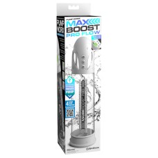 Помпа вакуумная автоматическая мужская Max Boost Pro Flow, белая Pipedream, c вибрацией, длина 30.00см, диаметр 3.00см