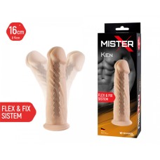 Фаллоимитатор на присоске с гибким хребтом Mister-X KEN SITABELLA, длина 16.00см, диаметр 4.00см