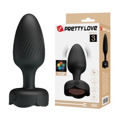 Анальная вибропробка с разноцветной подсветкой OSBORN Pretty Love, c вибрацией, длина 9.80см, диаметр 3.40см