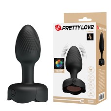 Анальная вибропробка с разноцветной подсветкой OLMAN Pretty Love, c вибрацией