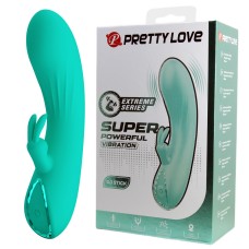 Массажёр-кролик с мощной вибрацией DJ STICK, бирюзовый Pretty Love, c вибрацией, длина 12.70см, диаметр 2.70см