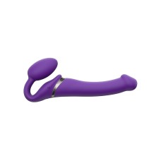 Безремневой страпон с вибрацией и пультом ДУ, фиолетовый M