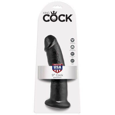 Чёрный фаллоимитатор 9  Cock - 22,9 см.