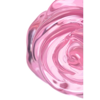 Розовая анальная втулка из стекла - 12,6 см.