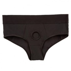 Черные трусы для страпона BACKLESS BRIEF HARNESS 2XL/3XL