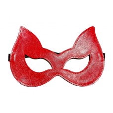 Двусторонняя красно-черная маска с ушками из эко-кожи
