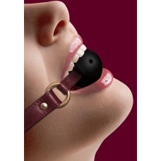 Кляп-шар на бордовых ремешках Breathable Ball Gag