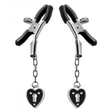 Зажимы на соски с подвесками-замками Charmed Heart Padlock Nipple Clamps