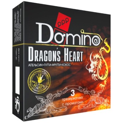 Ароматизированные презервативы Domino Dragon’s Heart  - 3 шт.