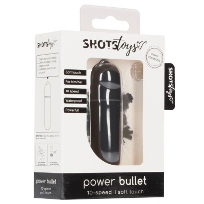 Черная вибропуля Power Bullet - 6,2 см.