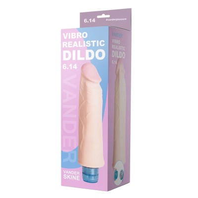 Телесный вибромассажёр Vibro Realistic Cock Dildo - 19 см.