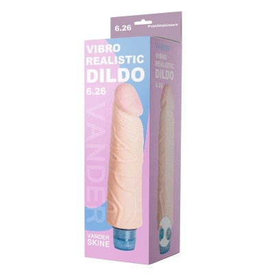 Телесный вибромассажёр Vibro Realistic Cock Dildo - 17,4 см.