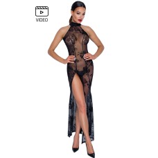 Длинное платье из тюля с апликацией