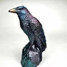 Свеча "Ворон" черный с цветной росписью